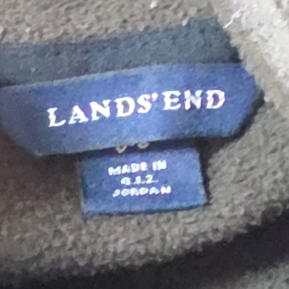 Lands' End Fleece Pullover Men Small Brown Quarter Zip Mock Neck Jacket - Picture 3 of 16